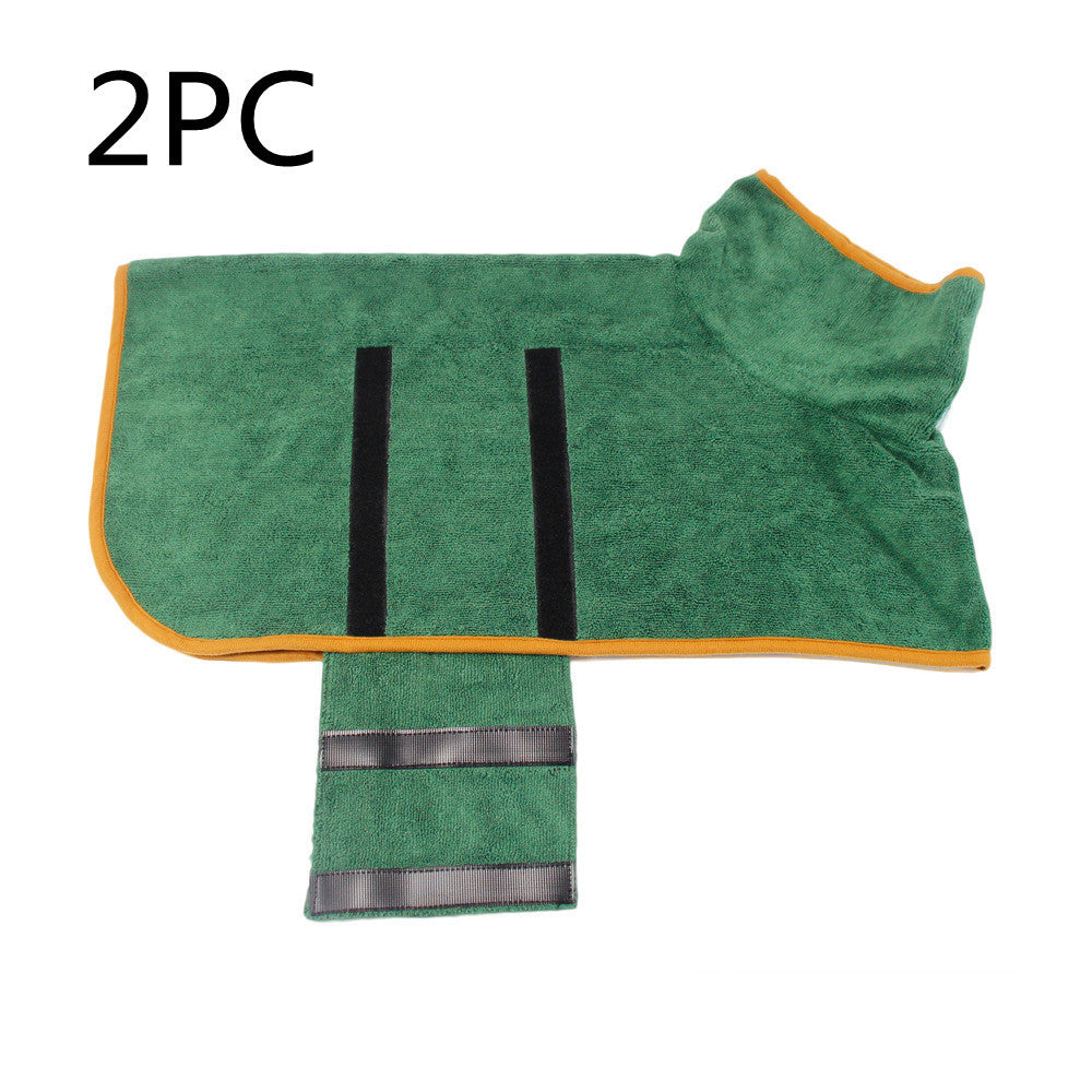 Absorbent Microfiber Pet Bathrobe – Quick Drying Towel with Waist Wrap