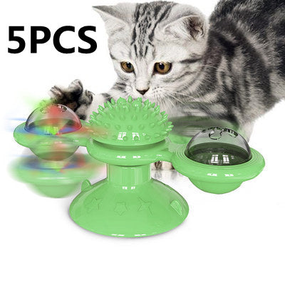 Cat Rotating Windmill Toy – Multi-Function Itch Scratcher & Teeth Cleaner