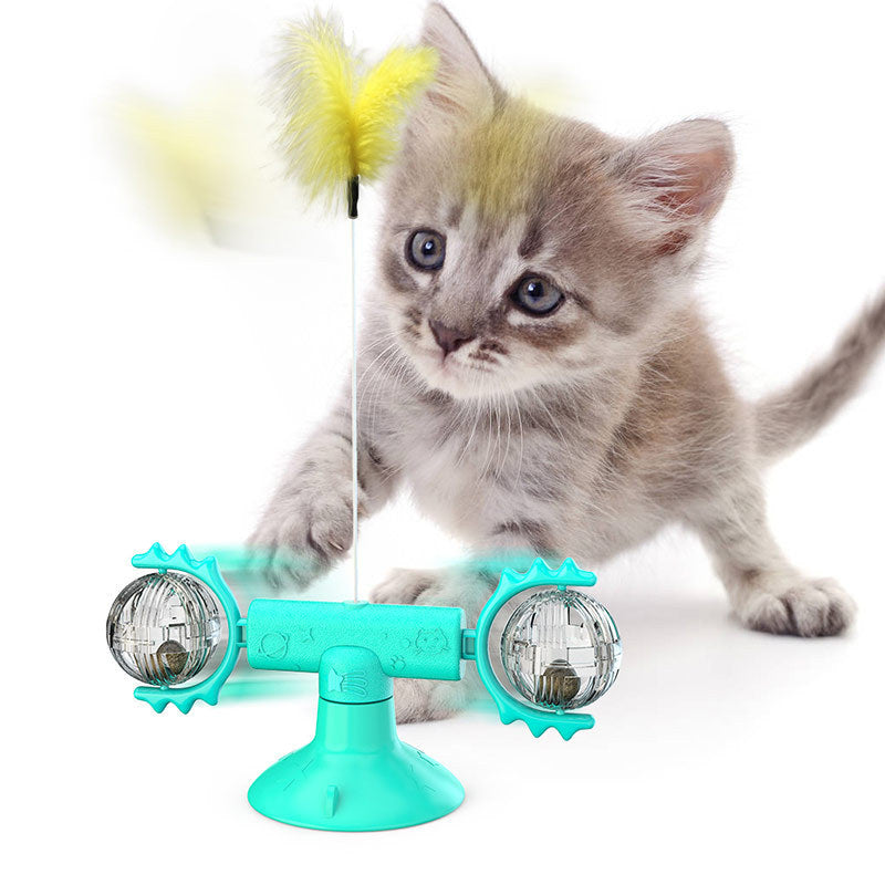 Cat Rotating Windmill Toy – Multi-Function Itch Scratcher & Teeth Cleaner