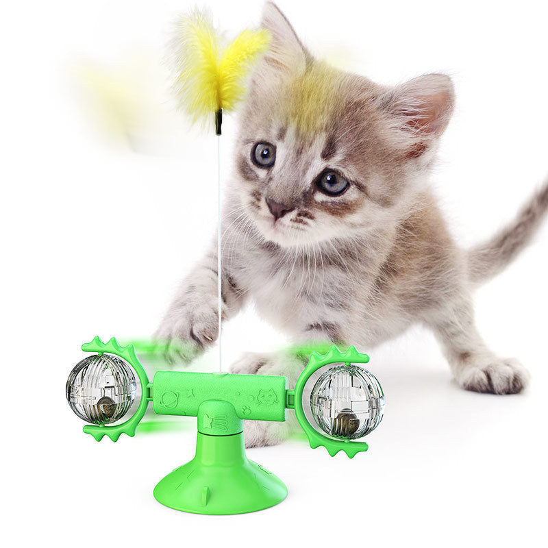 Cat Rotating Windmill Toy – Multi-Function Itch Scratcher & Teeth Cleaner