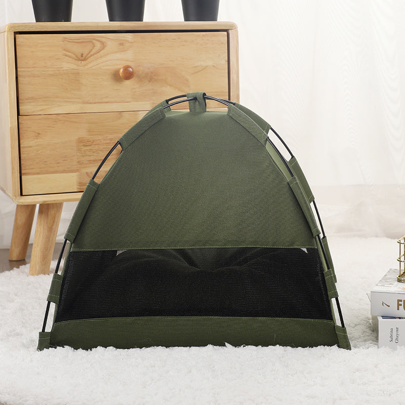 Portable Cat Tent with Cooling Mat – Camping Bed for Cats & Dogs with Cushion