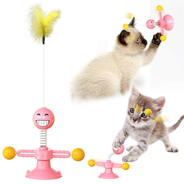 Cat Rotating Windmill Toy – Multi-Function Itch Scratcher & Teeth Cleaner