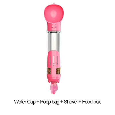 Portable Cat Dog Water Bottle Food Feeder Drinker Poop Dispenser 3 In 1 Leak-proof Multifunctional Dog Water Bottle