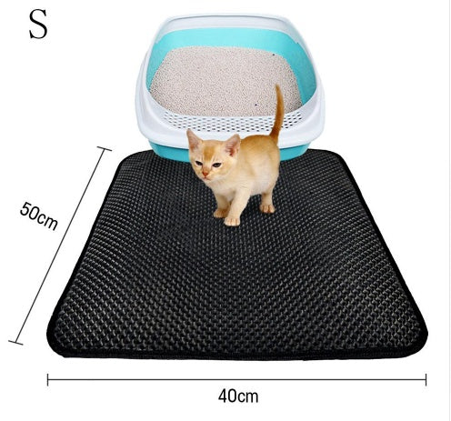 Double Layer Cat Litter Mat – Traps Litter for Easy Clean-Up, Non-Slip Bed Pad