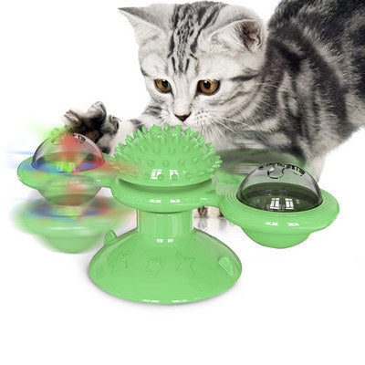 Cat Rotating Windmill Toy – Multi-Function Itch Scratcher & Teeth Cleaner