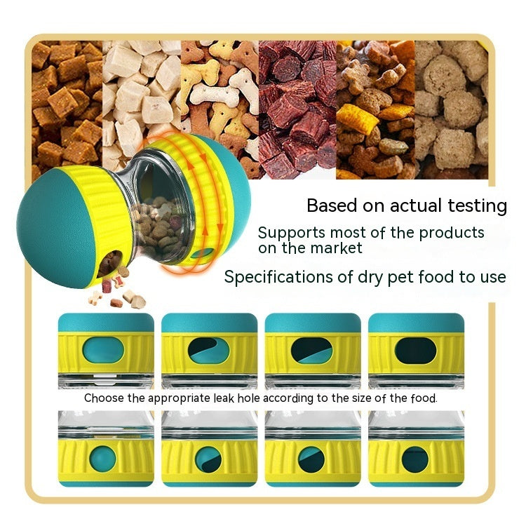 Interactive Food Dispensing Dog Tumbler Toy – Slow Feeder for Improved Digestion & Intelligence