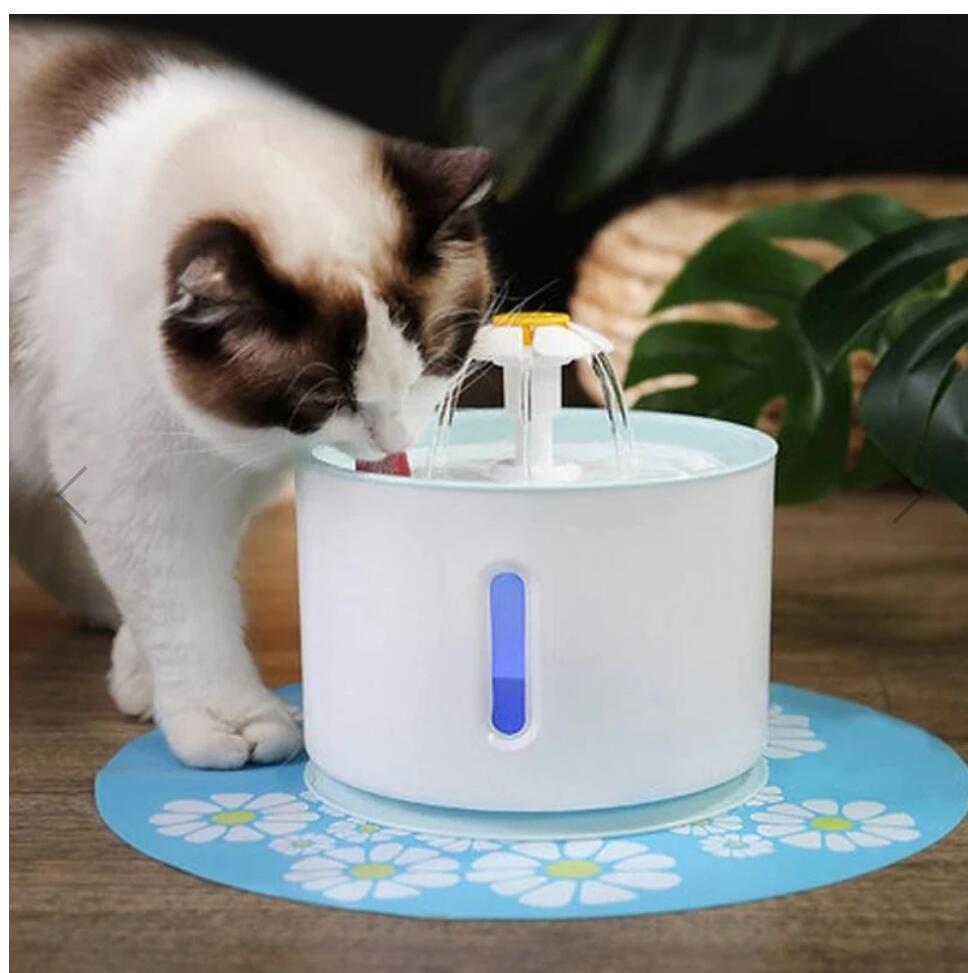 Automatic Pet Water Fountain with LED Light – Silent USB Cat & Dog Dispenser