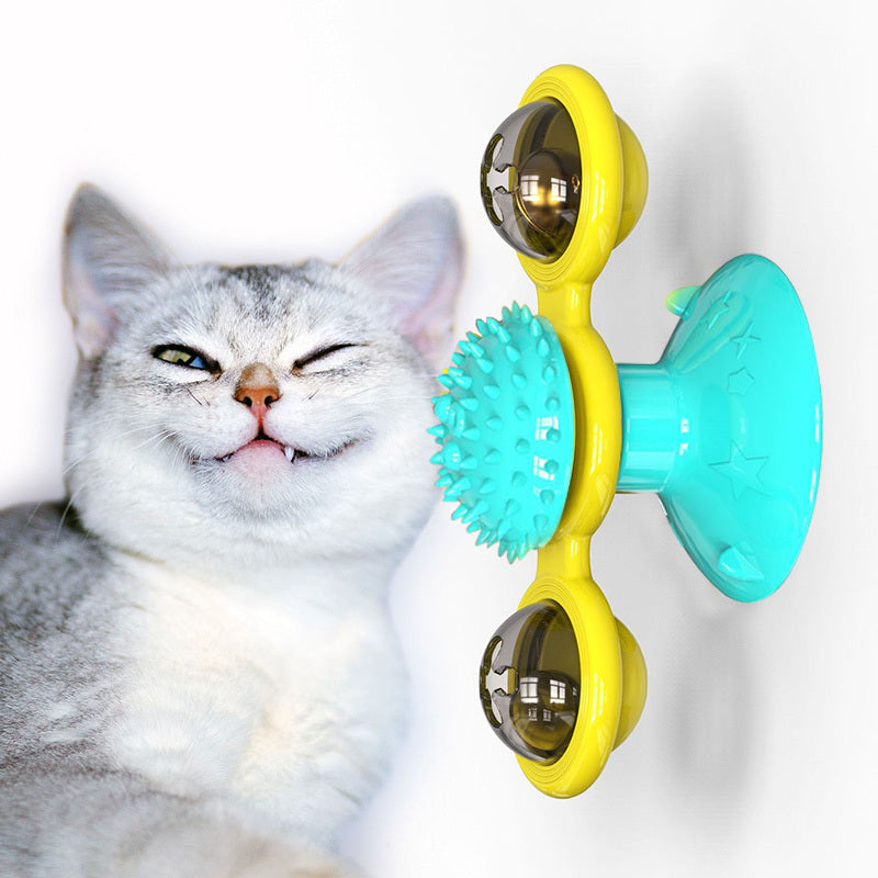 Cat Rotating Windmill Toy – Multi-Function Itch Scratcher & Teeth Cleaner