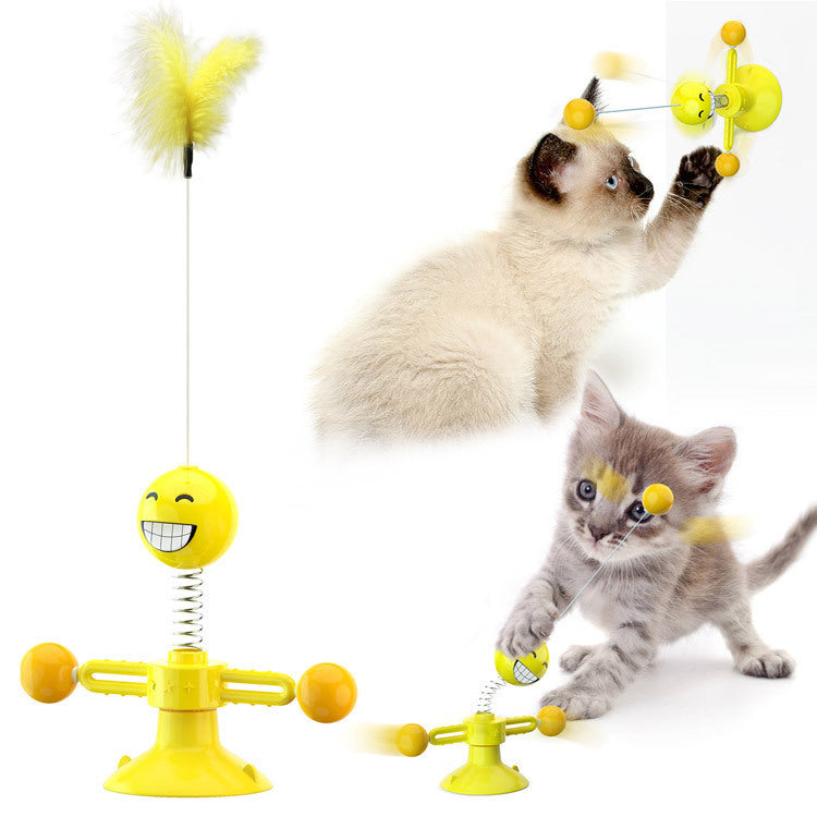 Cat Rotating Windmill Toy – Multi-Function Itch Scratcher & Teeth Cleaner