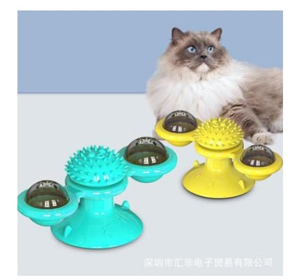 Cat Rotating Windmill Toy – Multi-Function Itch Scratcher & Teeth Cleaner