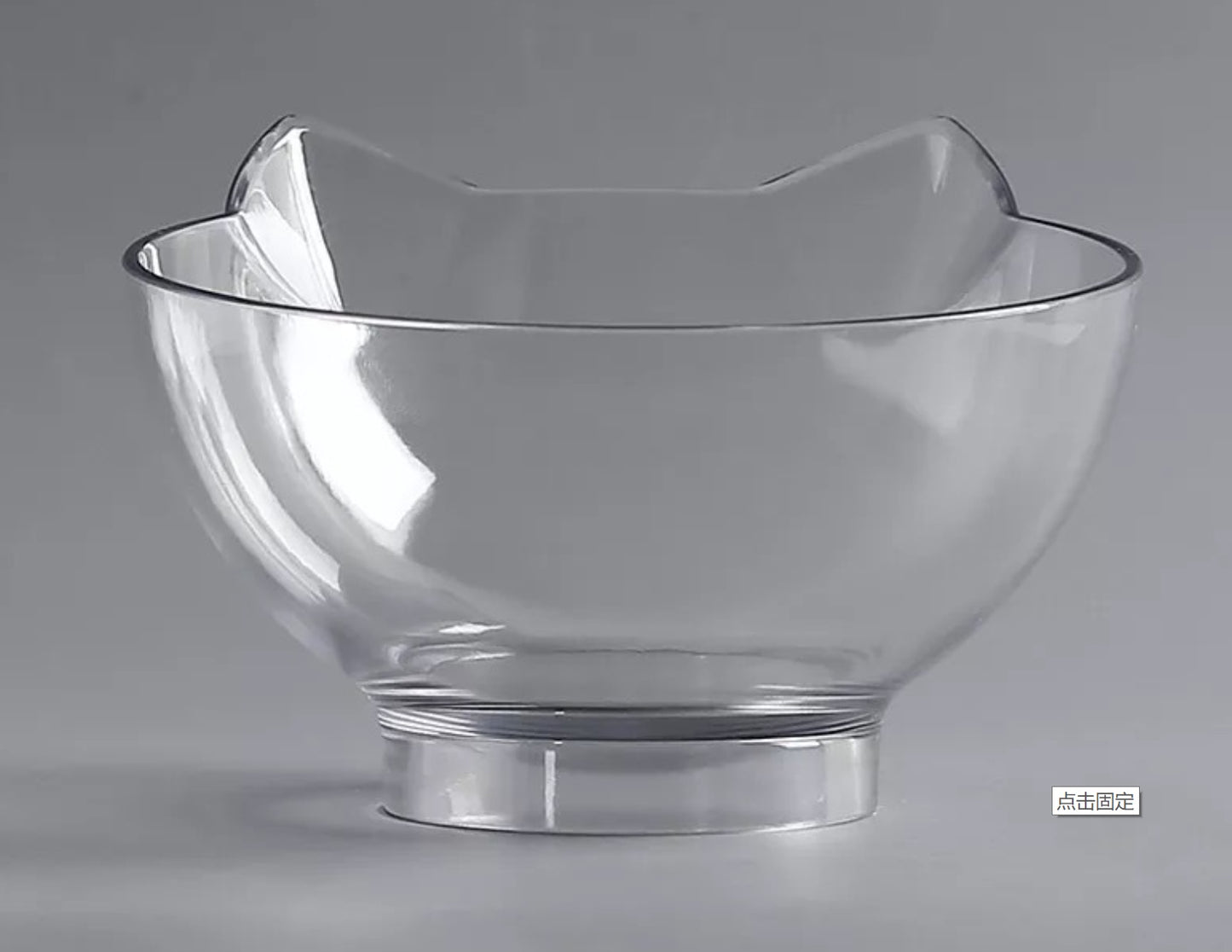 Inclined Transparent Cat Ear Pet Bowl – Ergonomic Design for Easy Feeding