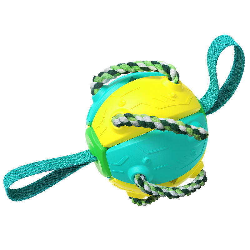 Interactive Dog Soccer Ball with Tabs – Inflated Outdoor Training Toy for Active Dogs