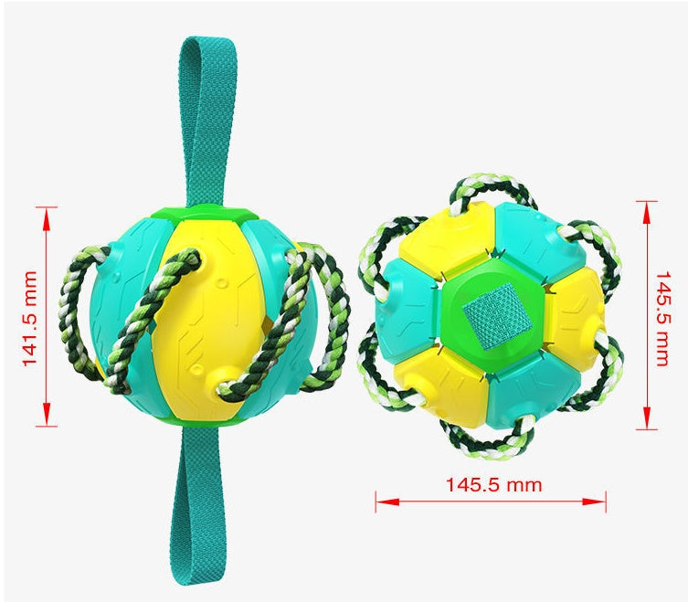 Interactive Dog Soccer Ball with Tabs – Inflated Outdoor Training Toy for Active Dogs