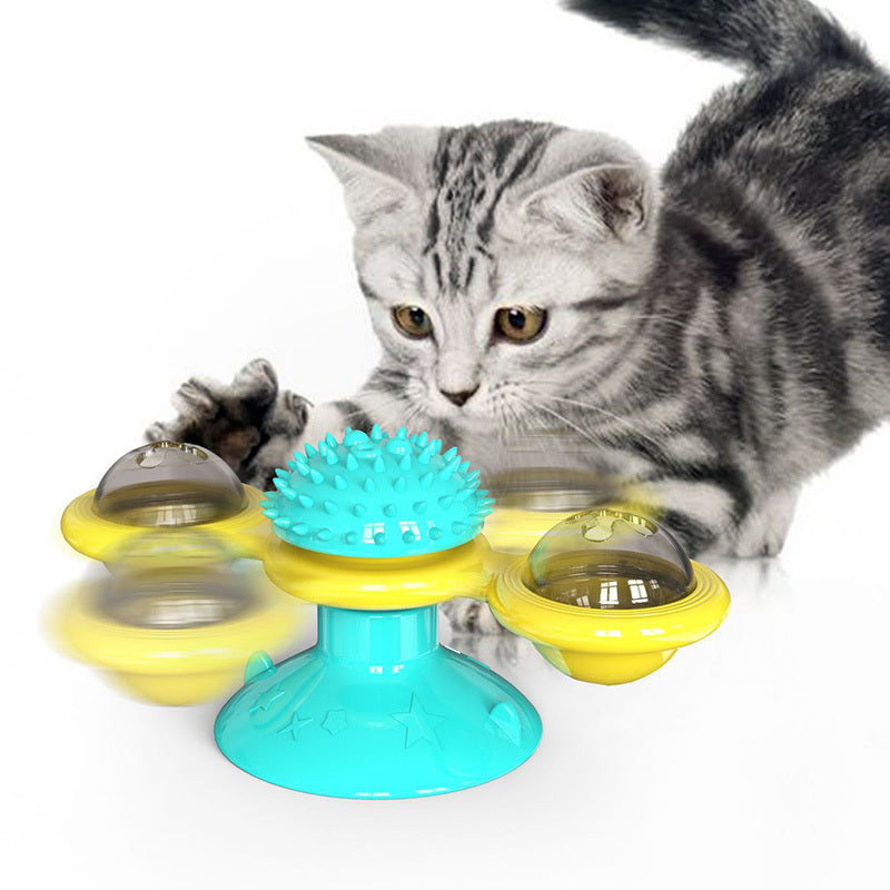 Cat Rotating Windmill Toy – Multi-Function Itch Scratcher & Teeth Cleaner