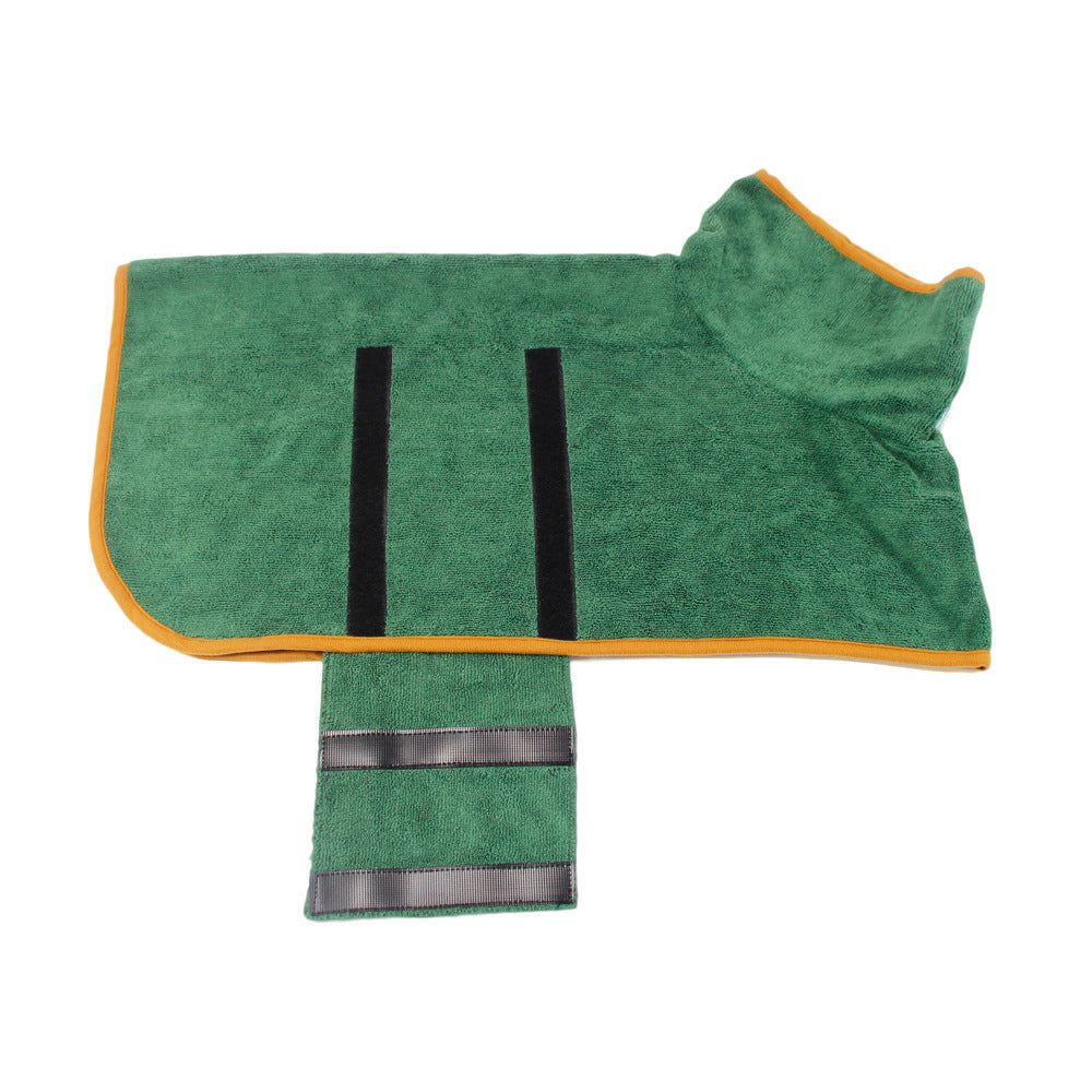 Absorbent Microfiber Pet Bathrobe – Quick Drying Towel with Waist Wrap