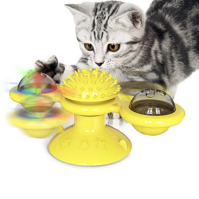 Cat Rotating Windmill Toy – Multi-Function Itch Scratcher & Teeth Cleaner