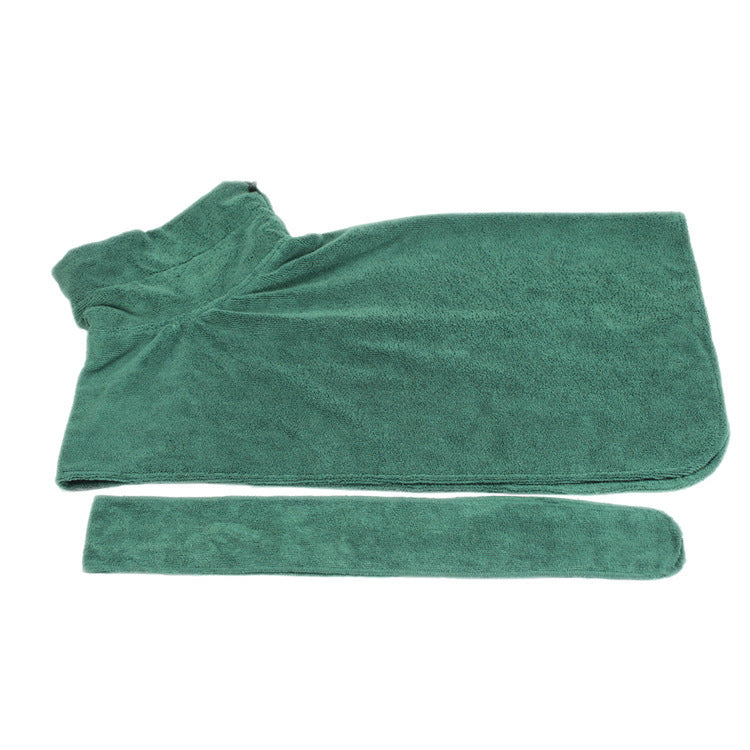 Absorbent Microfiber Pet Bathrobe – Quick Drying Towel with Waist Wrap