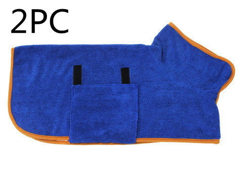 Absorbent Microfiber Pet Bathrobe – Quick Drying Towel with Waist Wrap