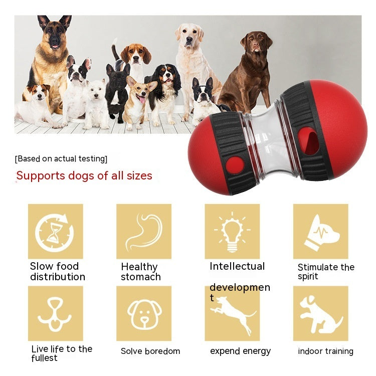 Interactive Food Dispensing Dog Tumbler Toy – Slow Feeder for Improved Digestion & Intelligence