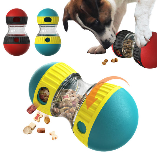 Interactive Food Dispensing Dog Tumbler Toy – Slow Feeder for Improved Digestion & Intelligence