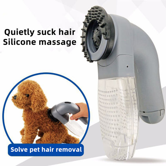 Portable Electric Pet Hair Vacuum – Massaging & Cleaning Grooming Tool for Cats & Dogs