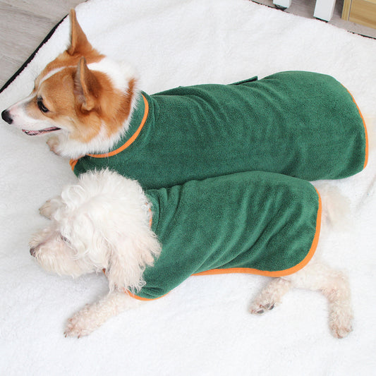 Absorbent Microfiber Pet Bathrobe – Quick Drying Towel with Waist Wrap