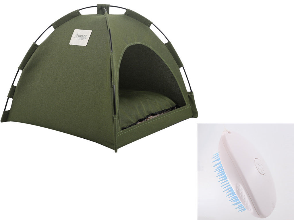 Portable Cat Tent with Cooling Mat – Camping Bed for Cats & Dogs with Cushion