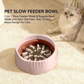 2-in-1 Dual Mode Large Plastic Cat Slow Feeder Bowl, Switchable Fast&Slow Feed