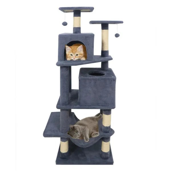 Multi-Level Cat Tree Tower with Condo, Hammock &amp; Scratching Posts