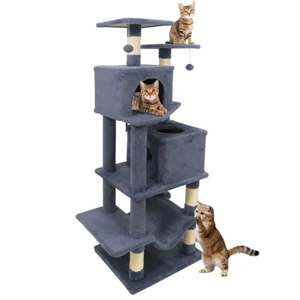 Multi-Level Cat Tree Tower with Condo, Hammock &amp; Scratching Posts