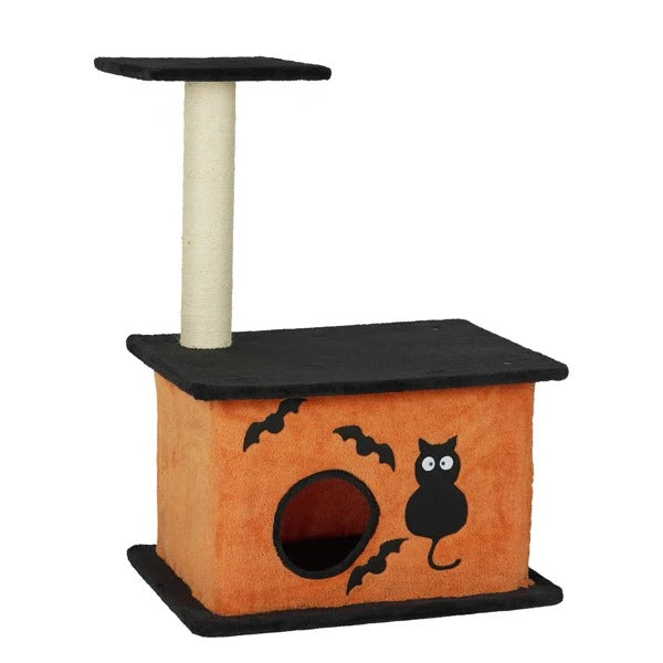 Halloween Cat House with Scratching Post