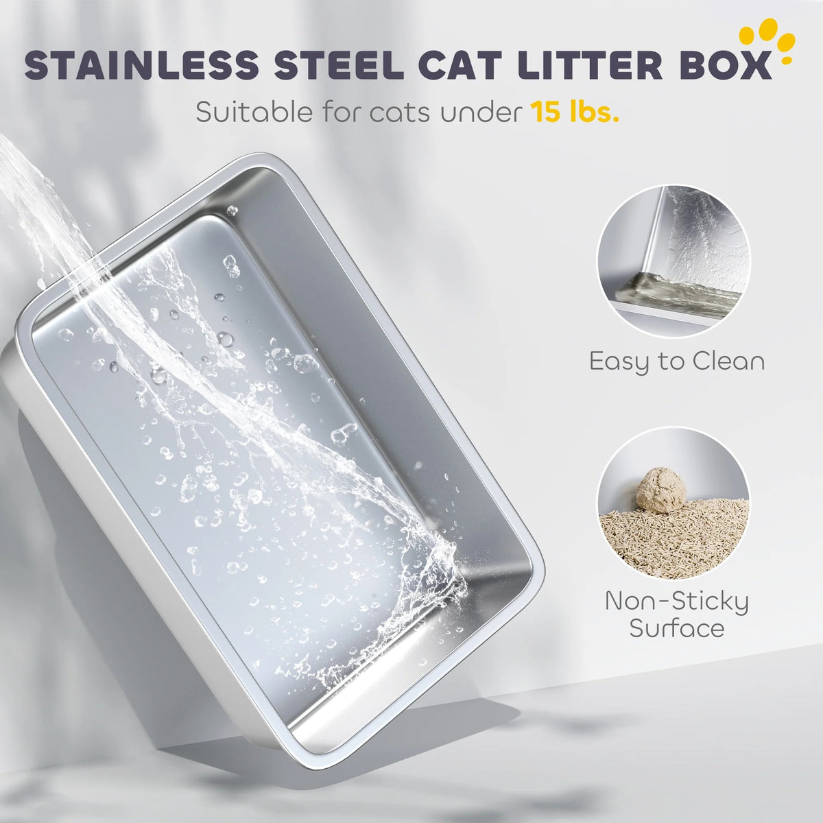 Stainless Steel Enclosed Cat Litter Box