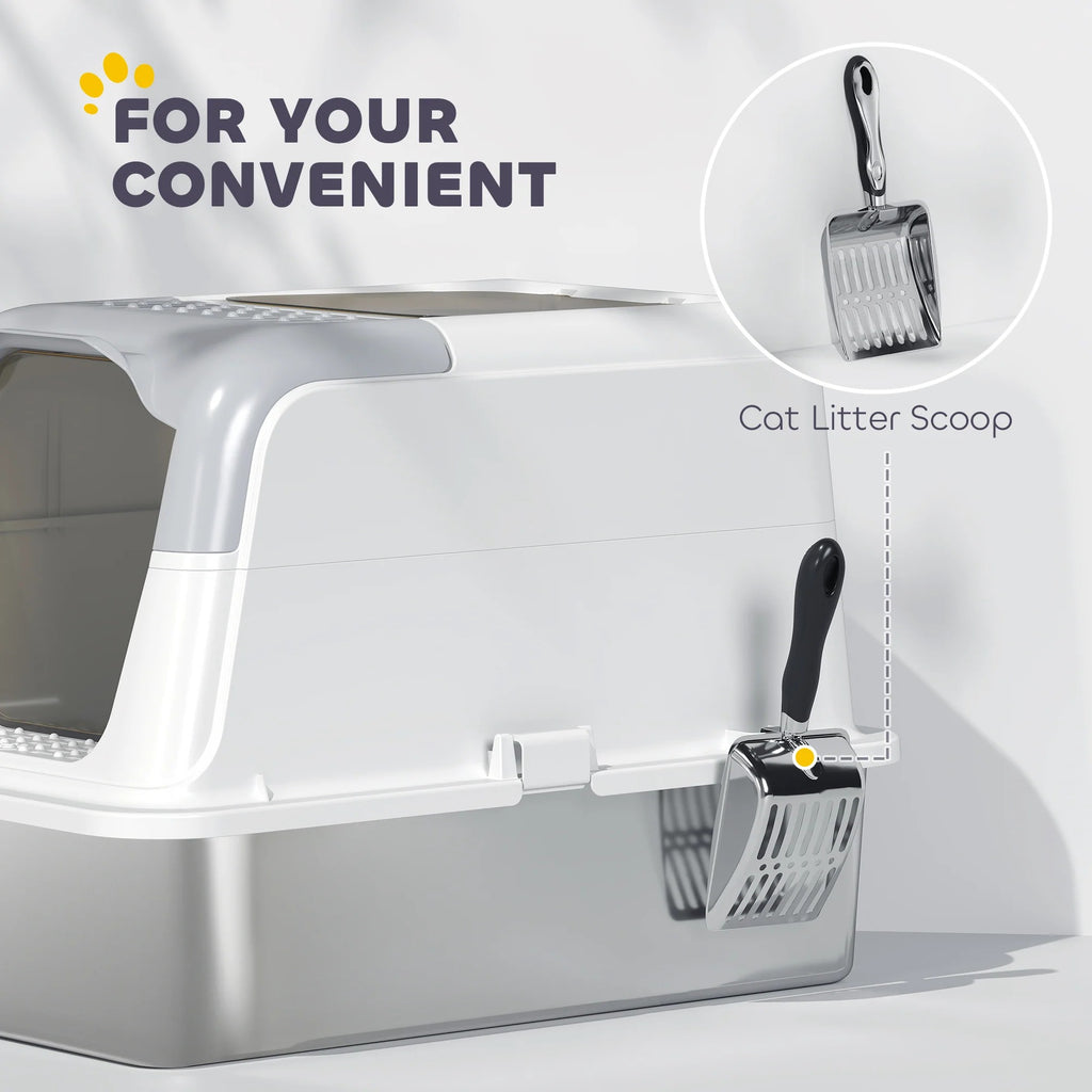 Stainless Steel Enclosed Cat Litter Box