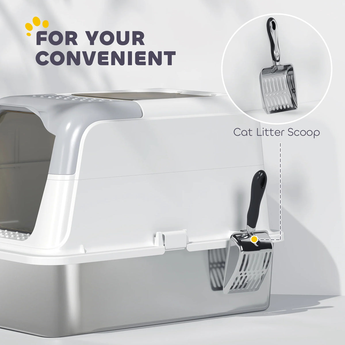 Stainless Steel Enclosed Cat Litter Box
