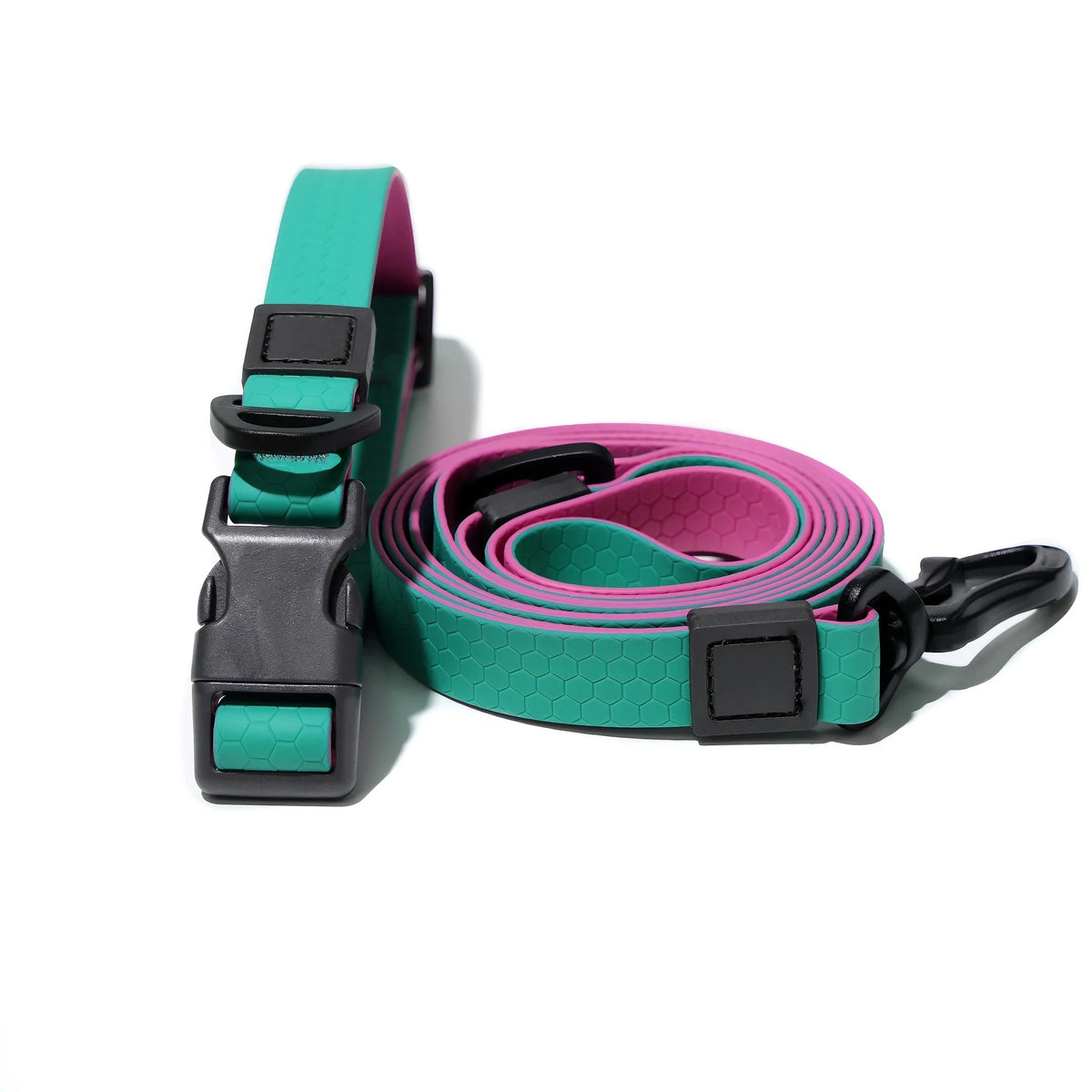 Honeycomb Embossed Dual-Color Pet Leash Set