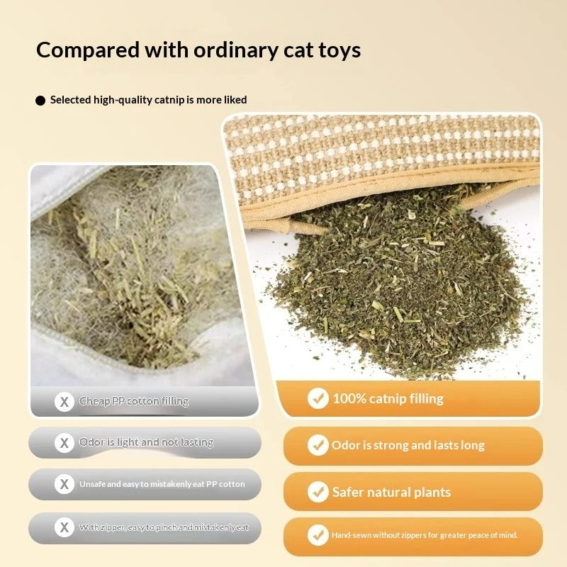 Cat Toy, Catnip Pillow, Self-amusing Chew Toy, Bite-resistant