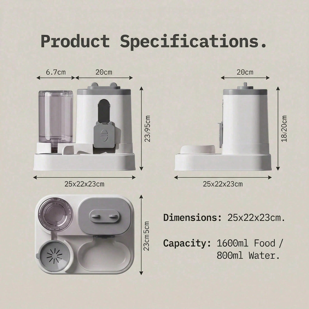 2-in-1 Gravity Pet Feeder & Water Dispenser Set