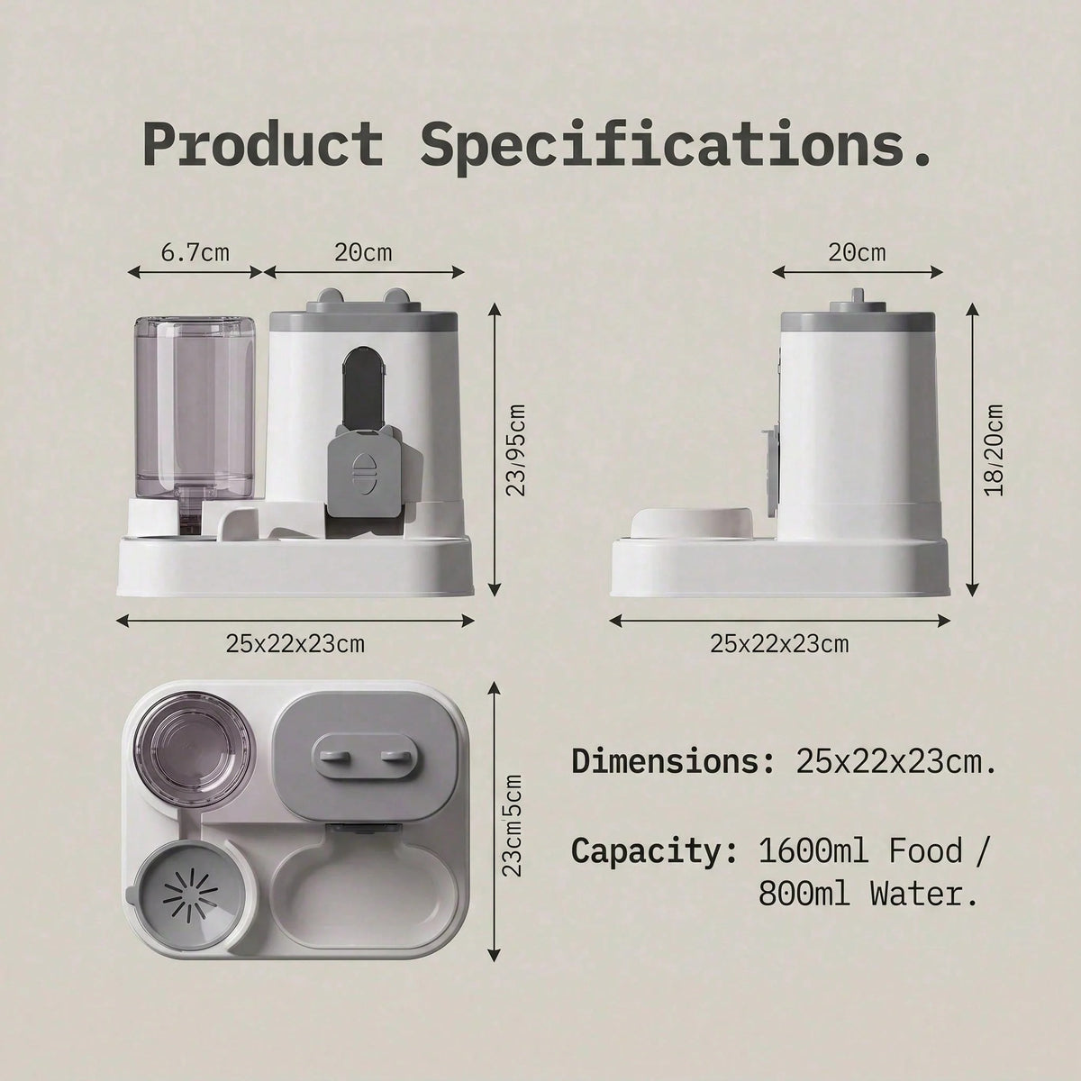 2-in-1 Gravity Pet Feeder & Water Dispenser Set